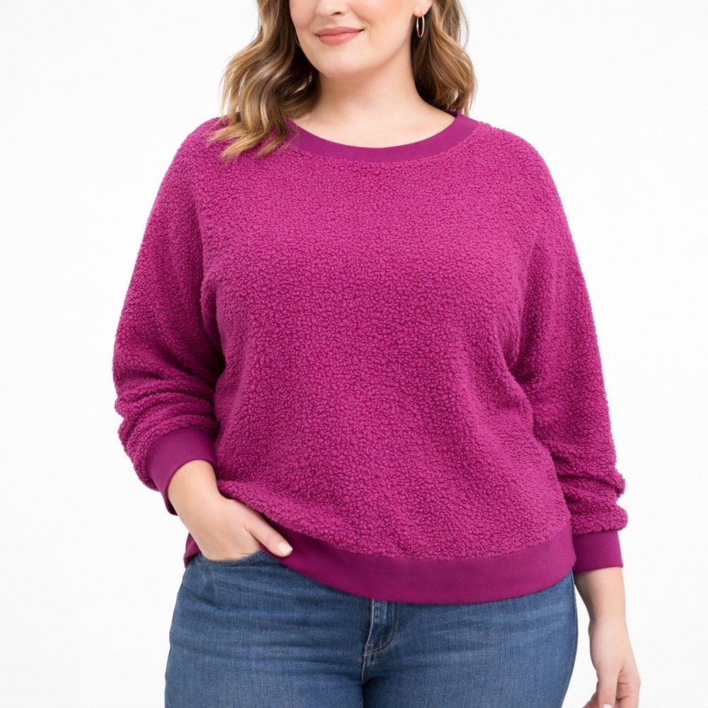 LOFT Fuchsia Crew Neck Sweater